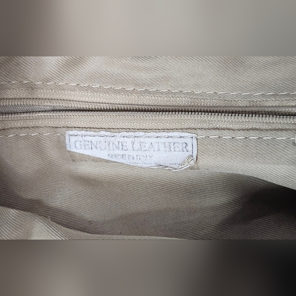 Italian Made Genuine Pebbled Leather Crossbody Purse Dark Green Buckle Flap - Picture 6 of 14